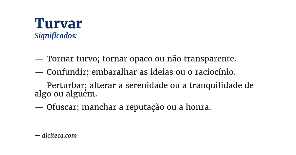 Significado de turvar