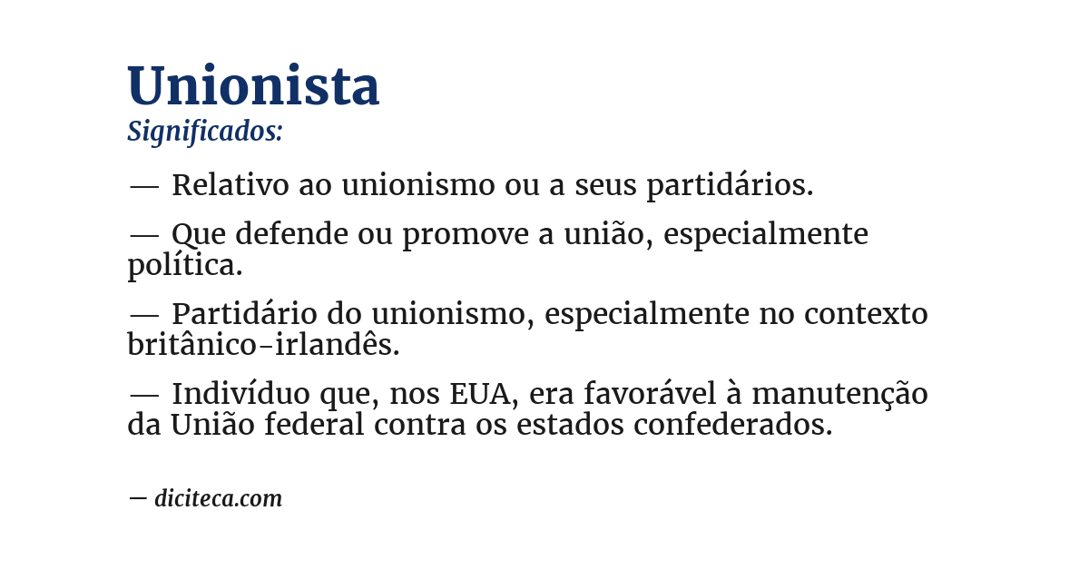 Significado de unionista