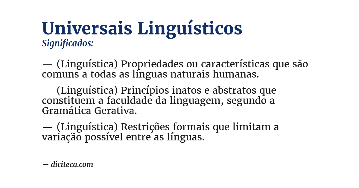 Significado de universais linguísticos