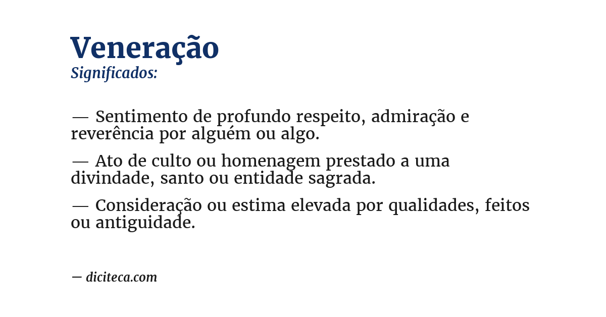Significado de veneração