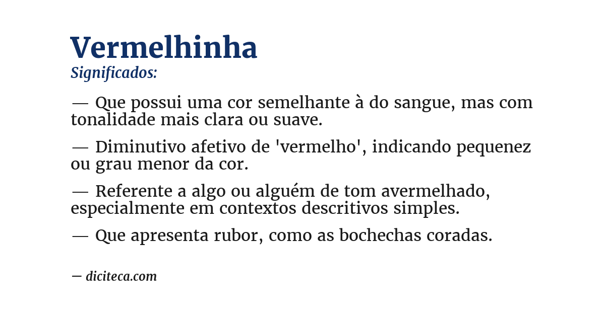Significado de vermelhinha