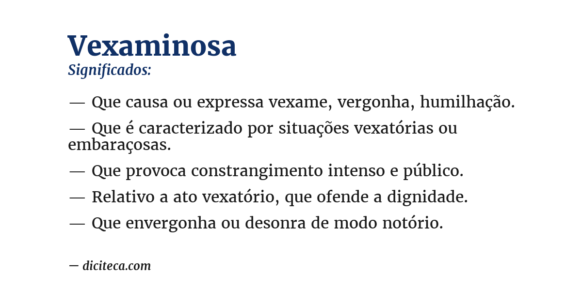 Significado de vexaminosa