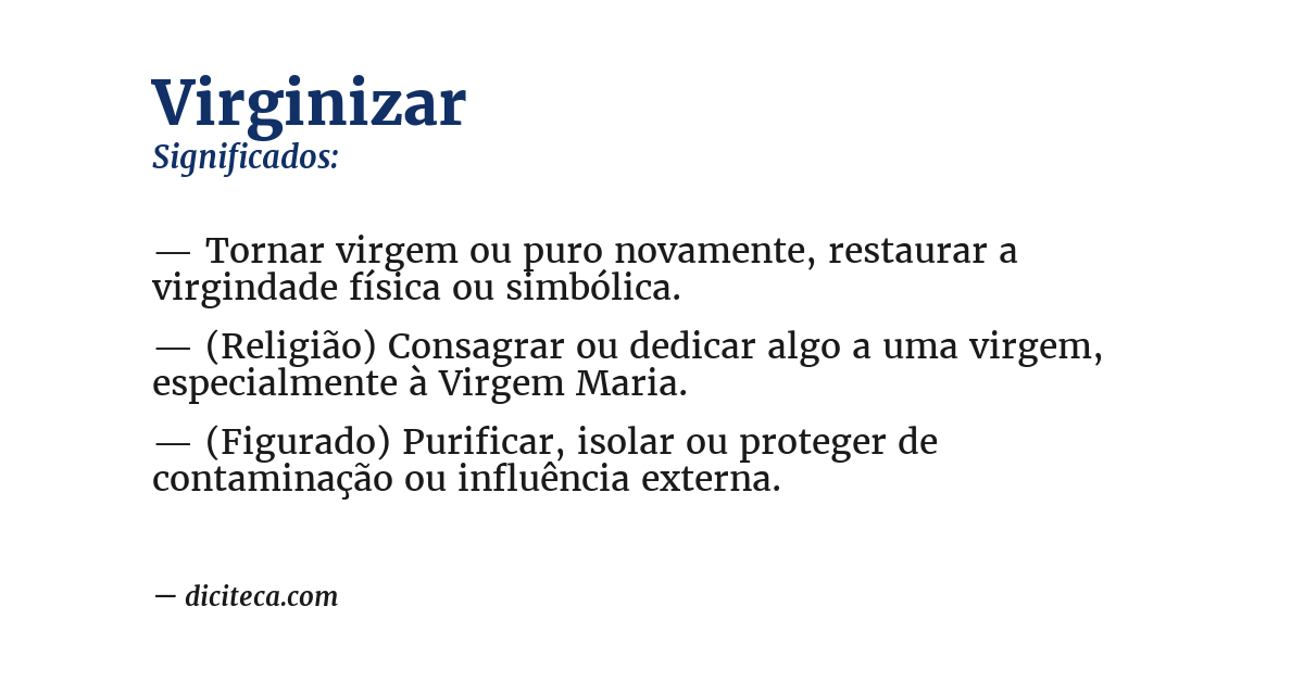 Significado de virginizar