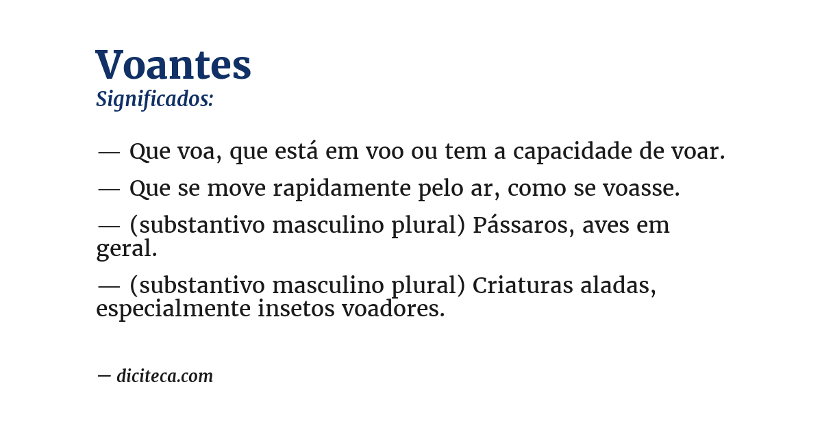 Significado de voantes