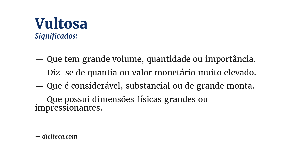 Significado de vultosa