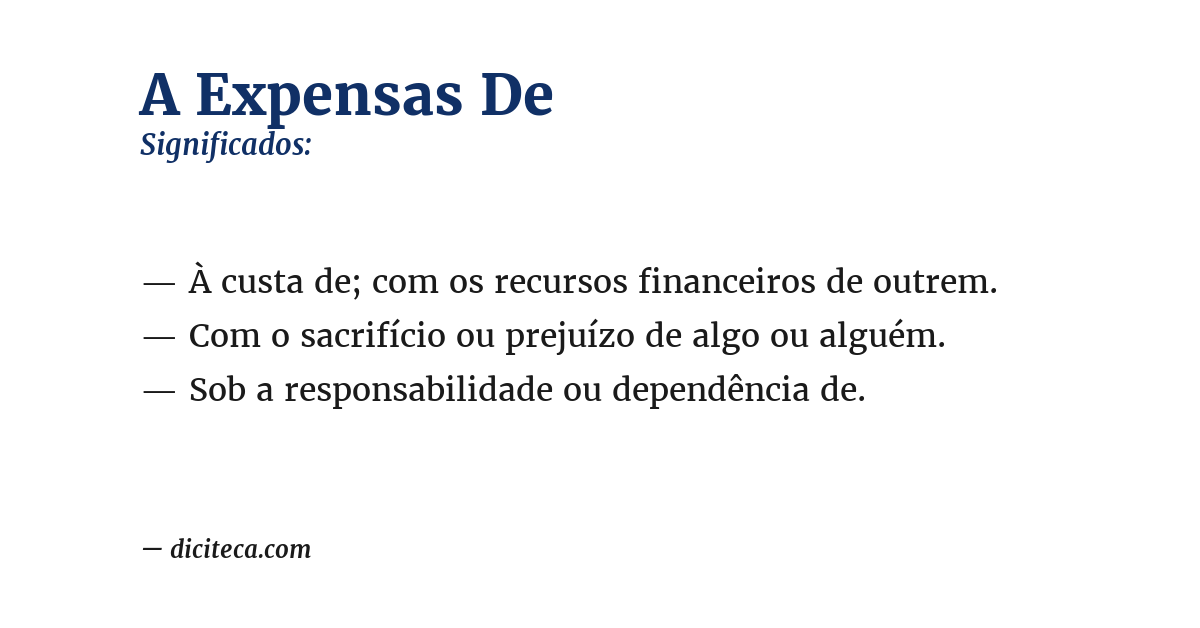 Significado de a expensas de