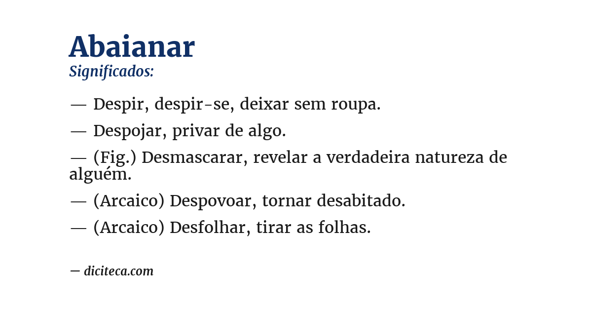 Significado de abaianar