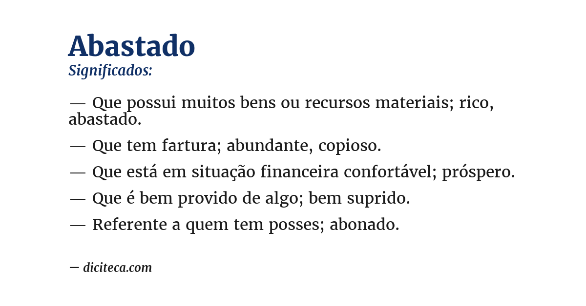 Significado de abastado