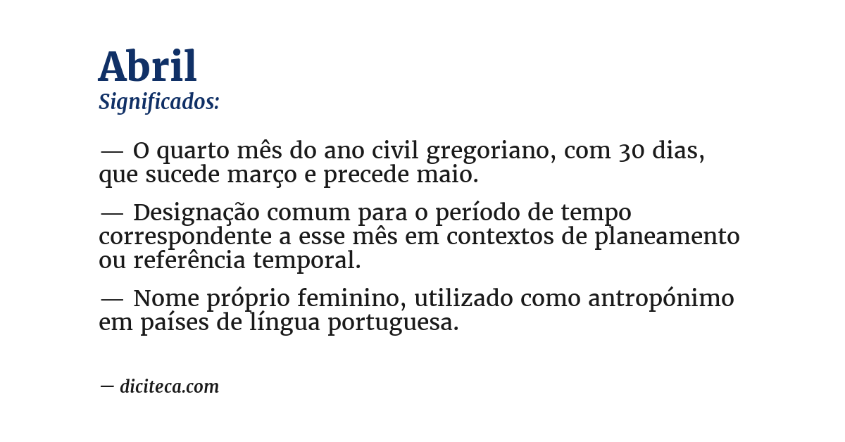 Significado de abril