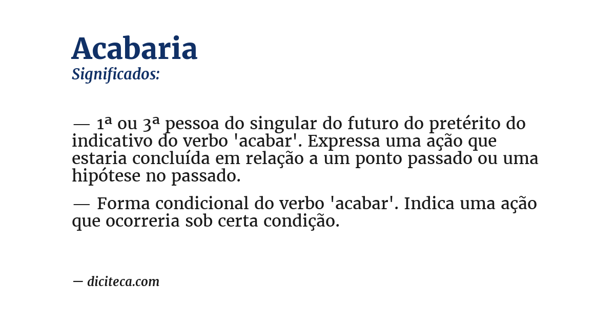 Significado de acabaria