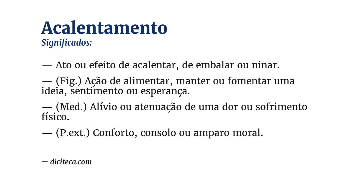 Significado de acalentamento