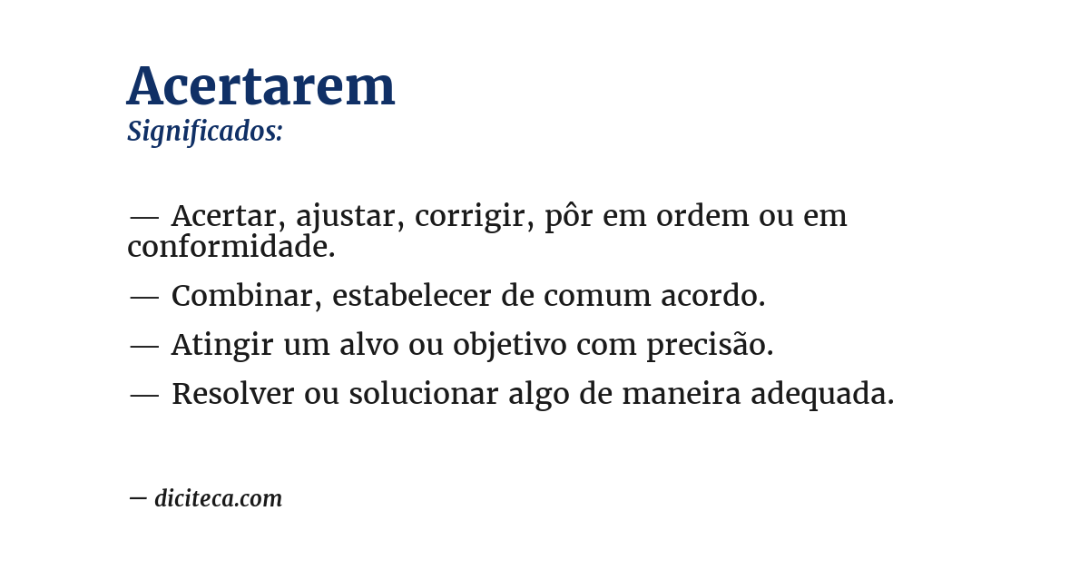 Significado de acertarem