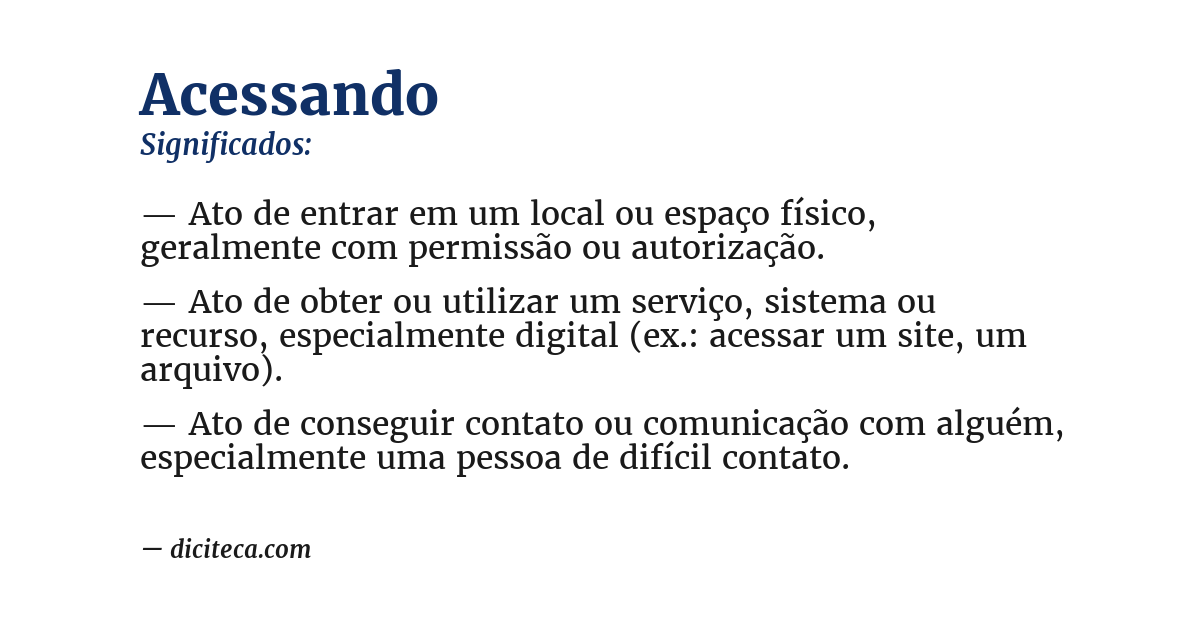 Significado de acessando
