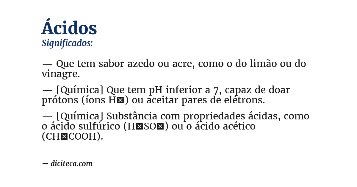 Significado de ácidos