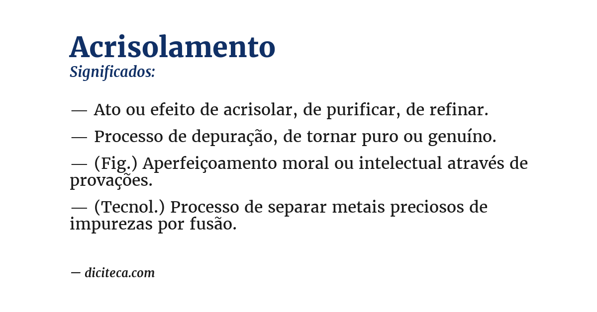 Significado de acrisolamento