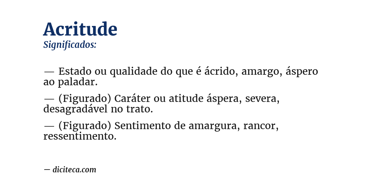 Significado de acritude
