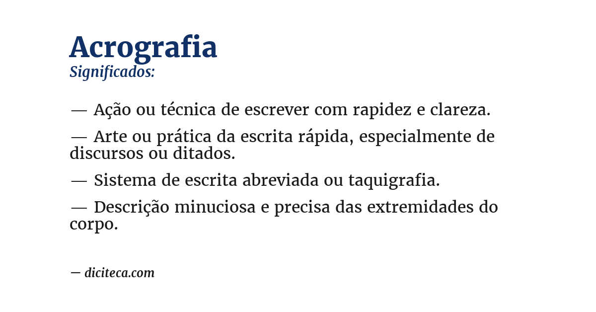 Significado de acrografia