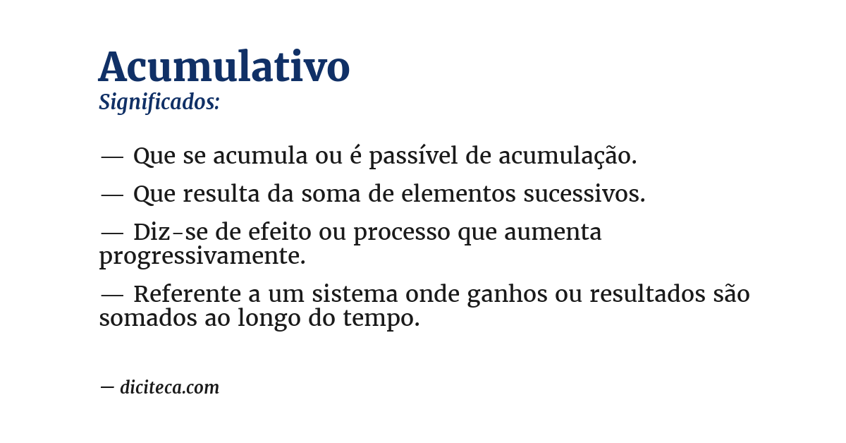 Significado de acumulativo