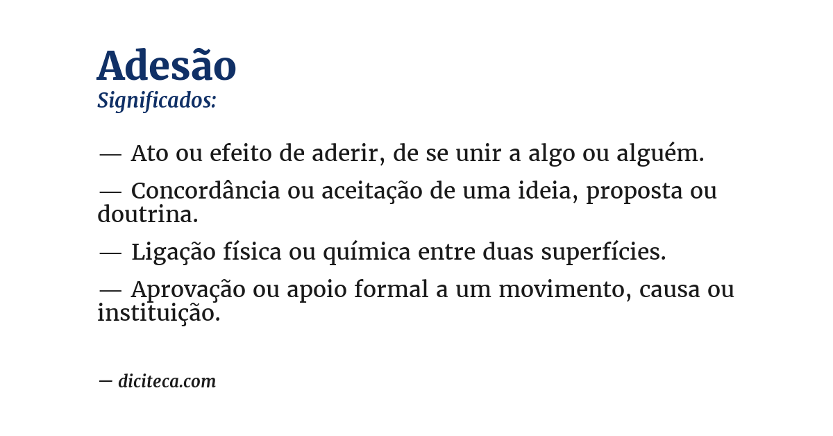 Significado de adesão