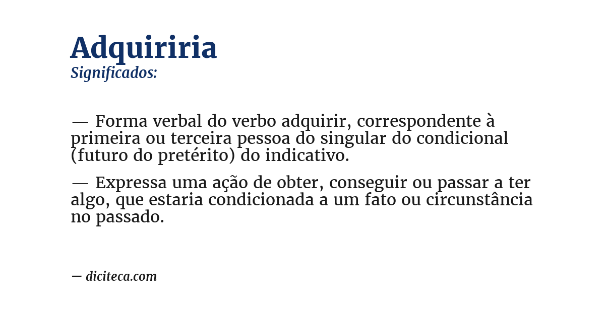 Significado de adquiriria