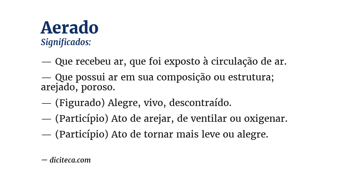 Significado de aerado