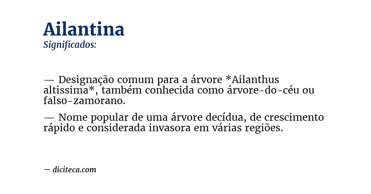 Significado de ailantina