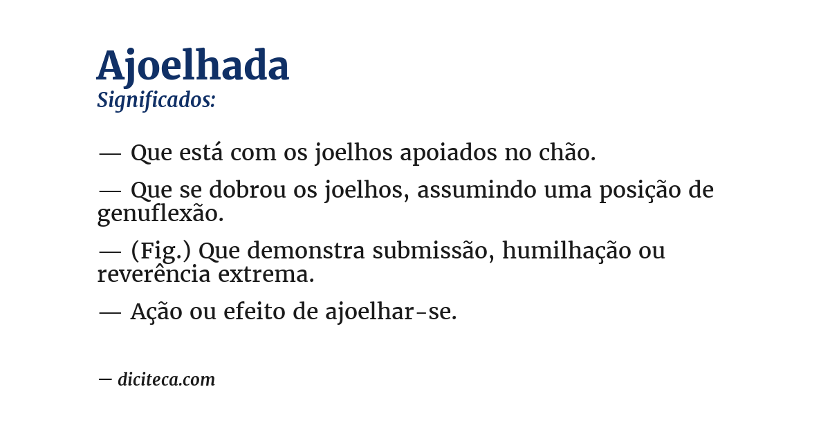 Significado de ajoelhada