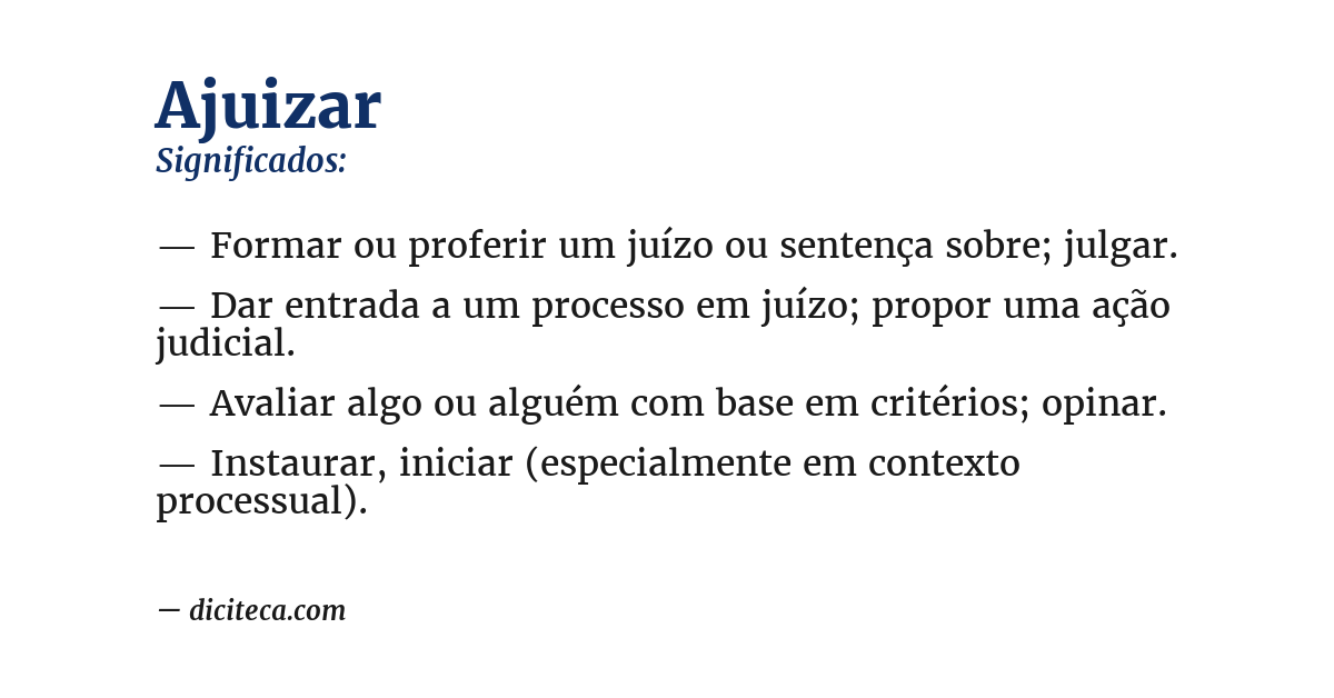 Significado de ajuizar