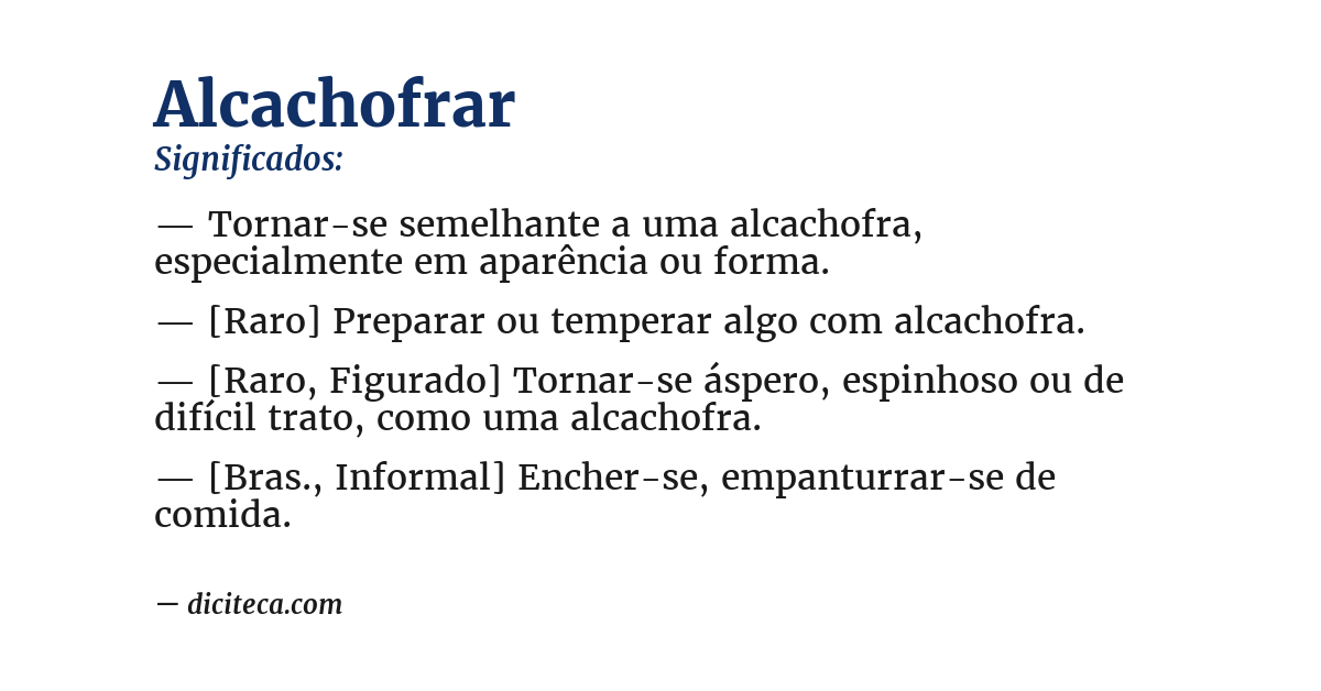 Significado de alcachofrar