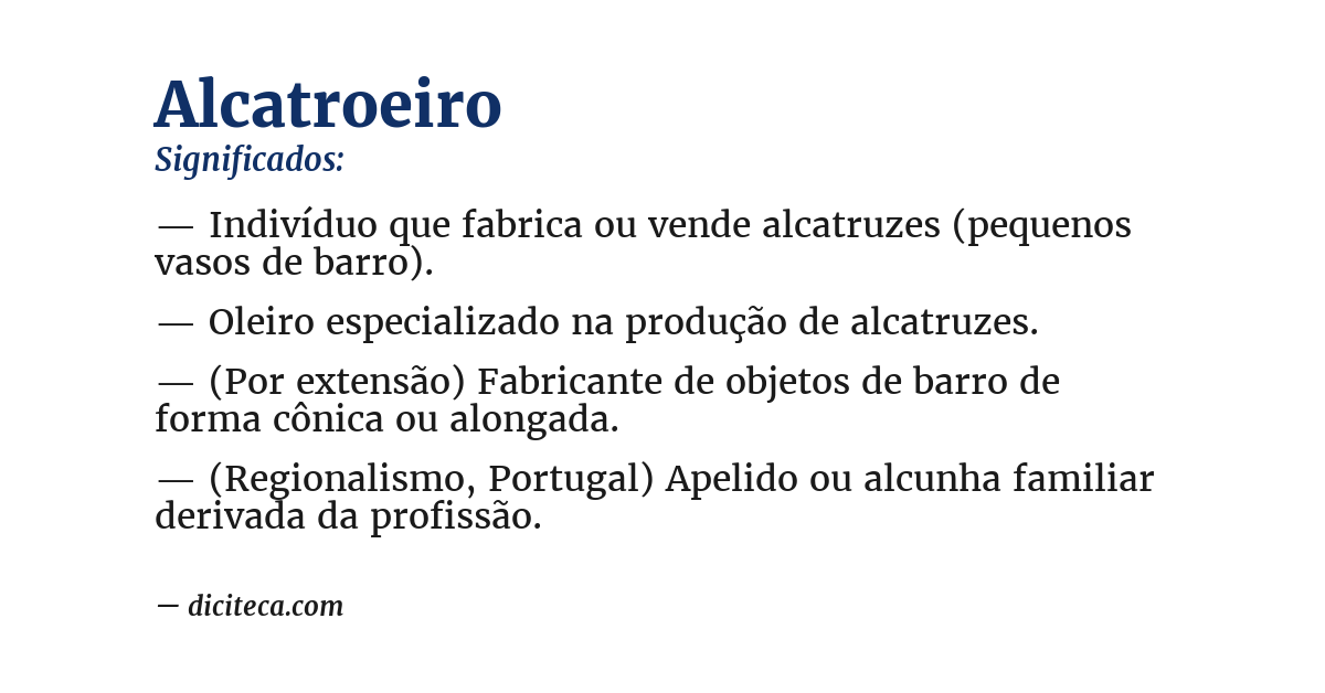 Significado de alcatroeiro