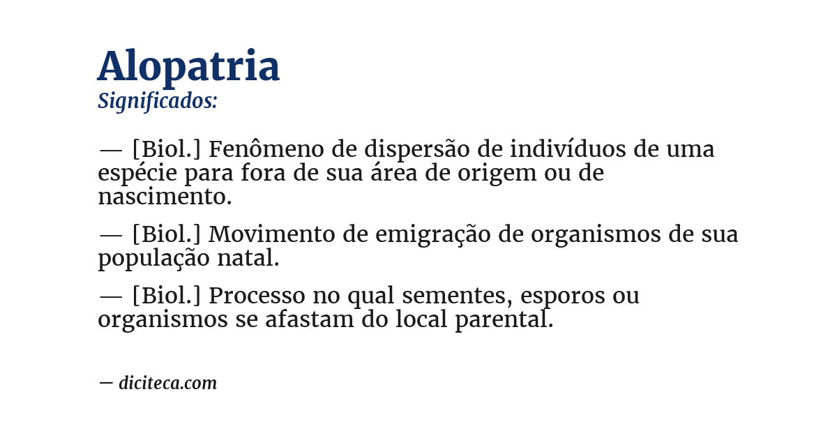 Significado de alopatria