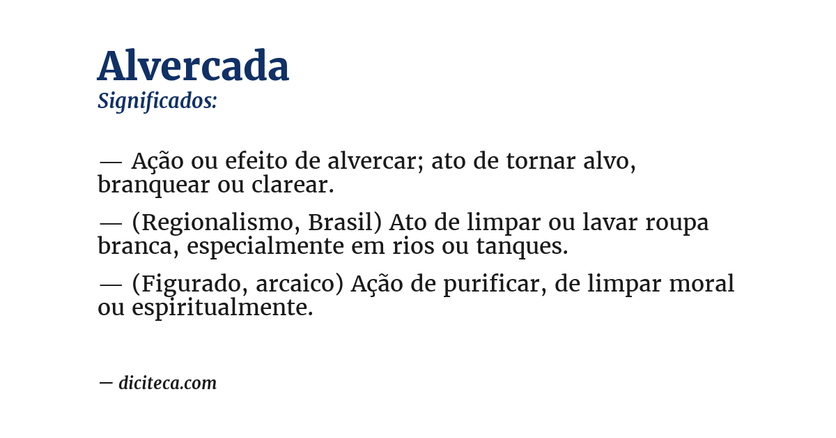 Significado de alvercada