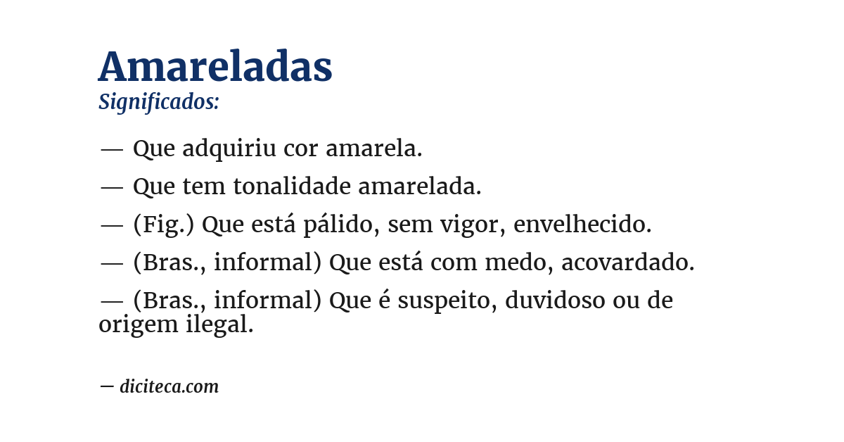 Significado de amareladas