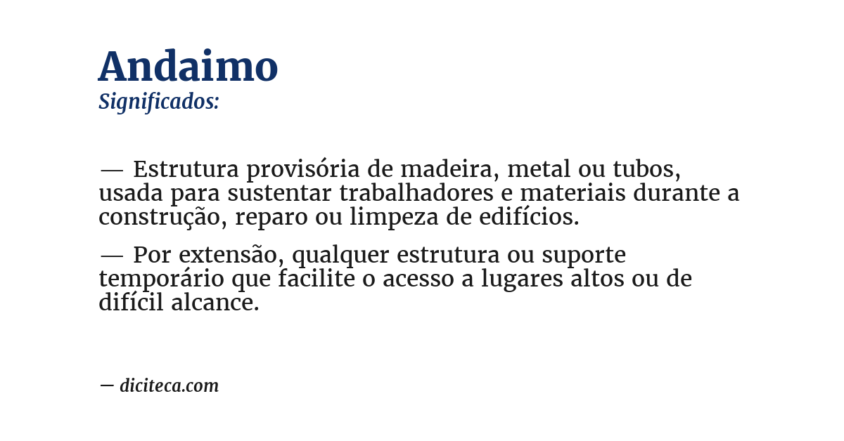 Significado de andaimo