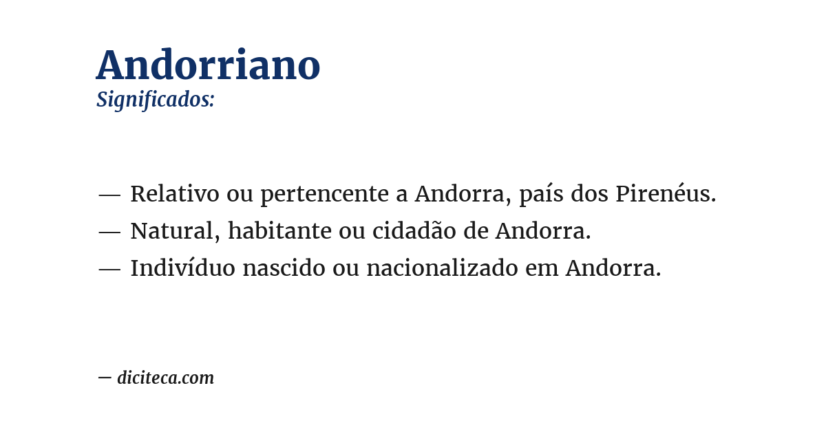 Significado de andorriano