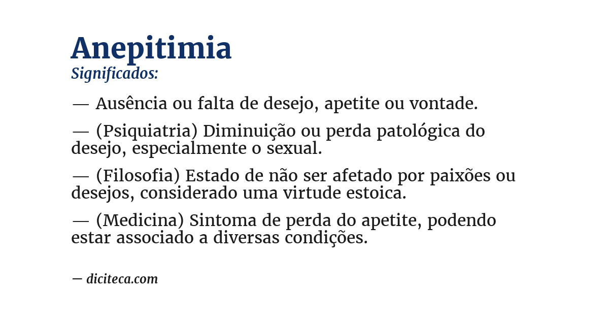 Significado de anepitimia
