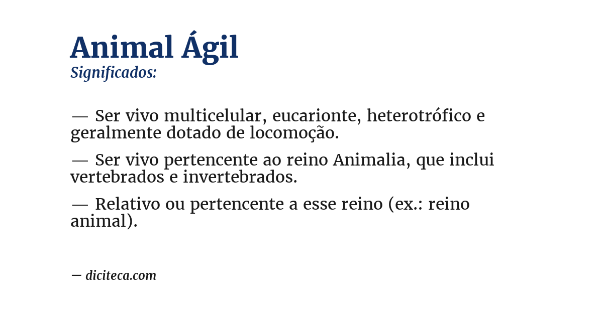 Significado de animal ágil