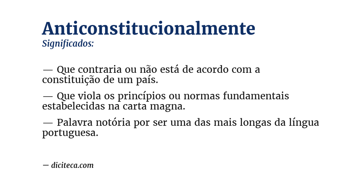 Significado de anticonstitucionalmente