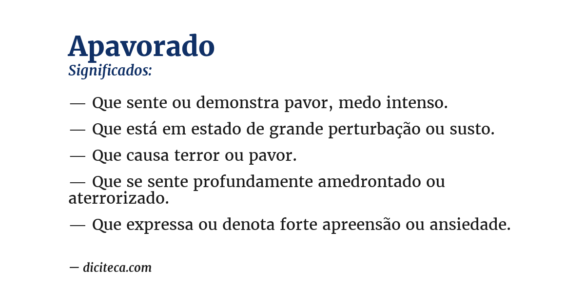 Significado de apavorado