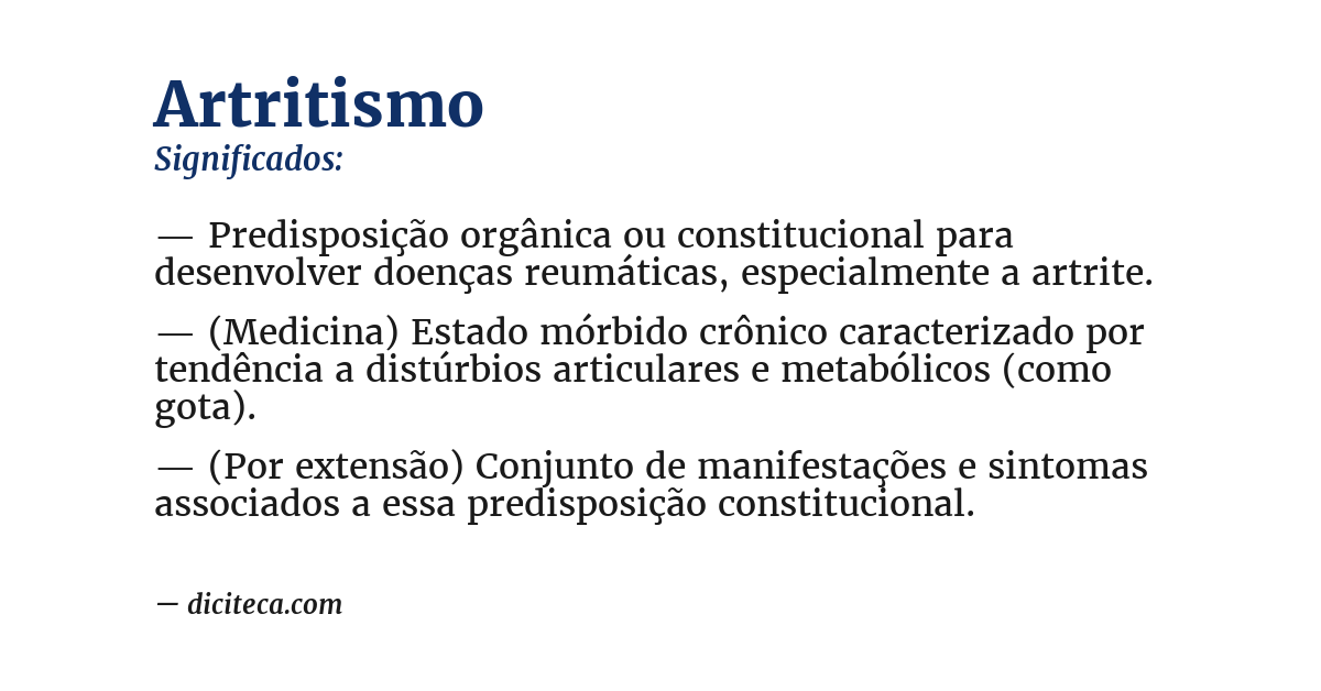 Significado de artritismo