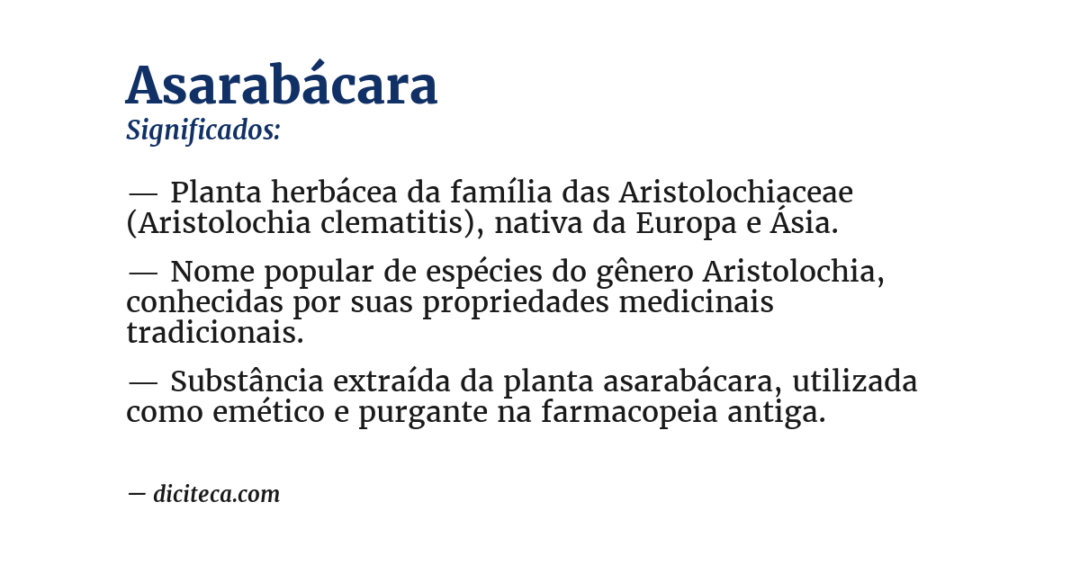 Significado de asarabácara
