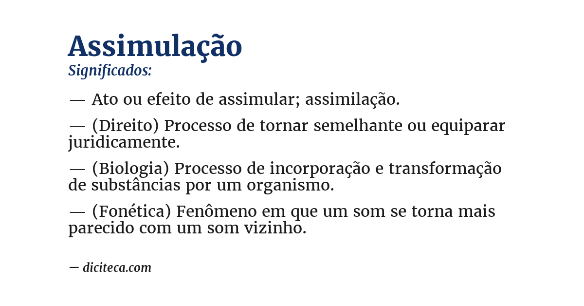 Significado de assimulação