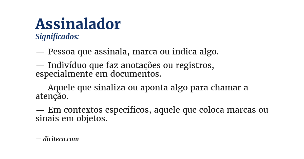 Significado de assinalador