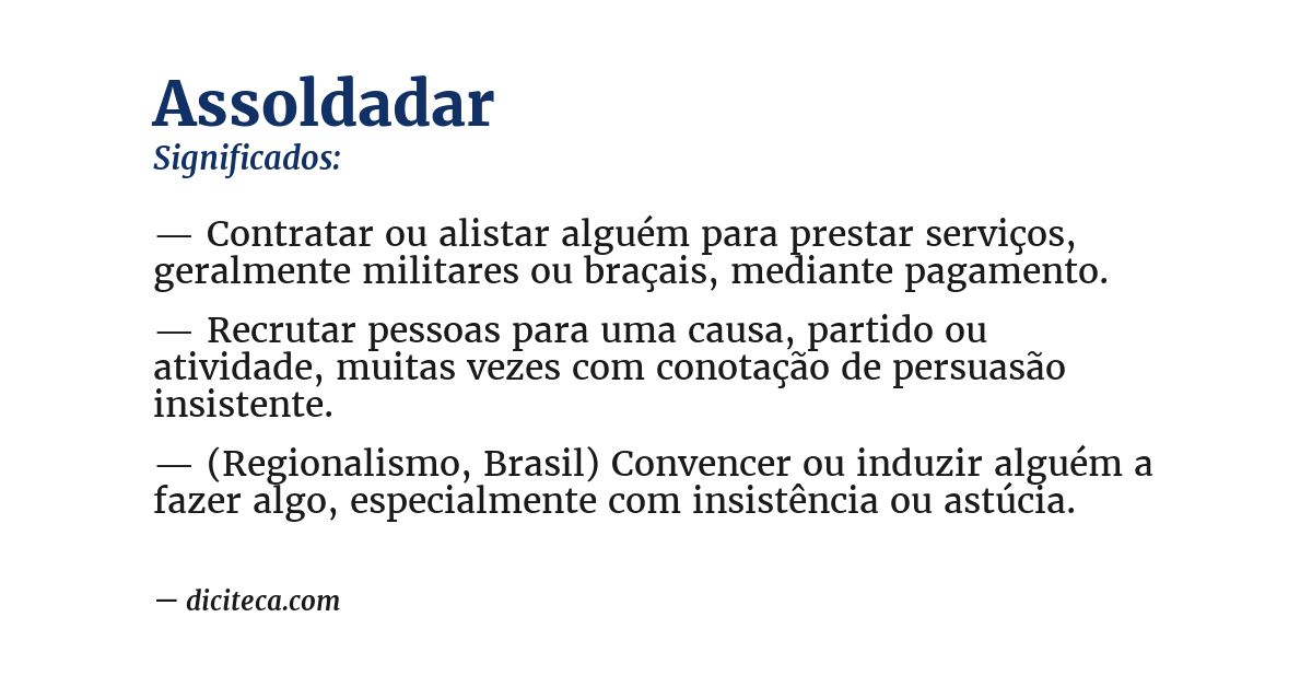 Significado de assoldadar