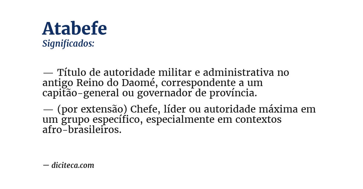 Significado de atabefe