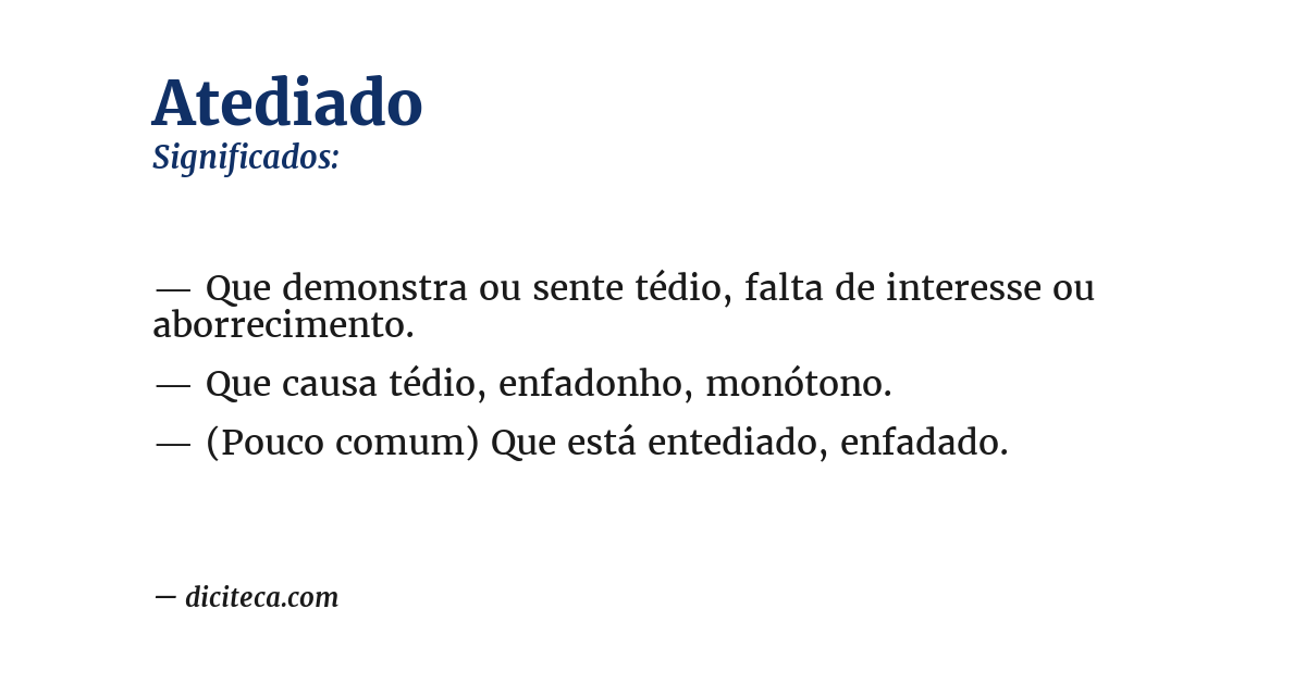 Significado de atediado