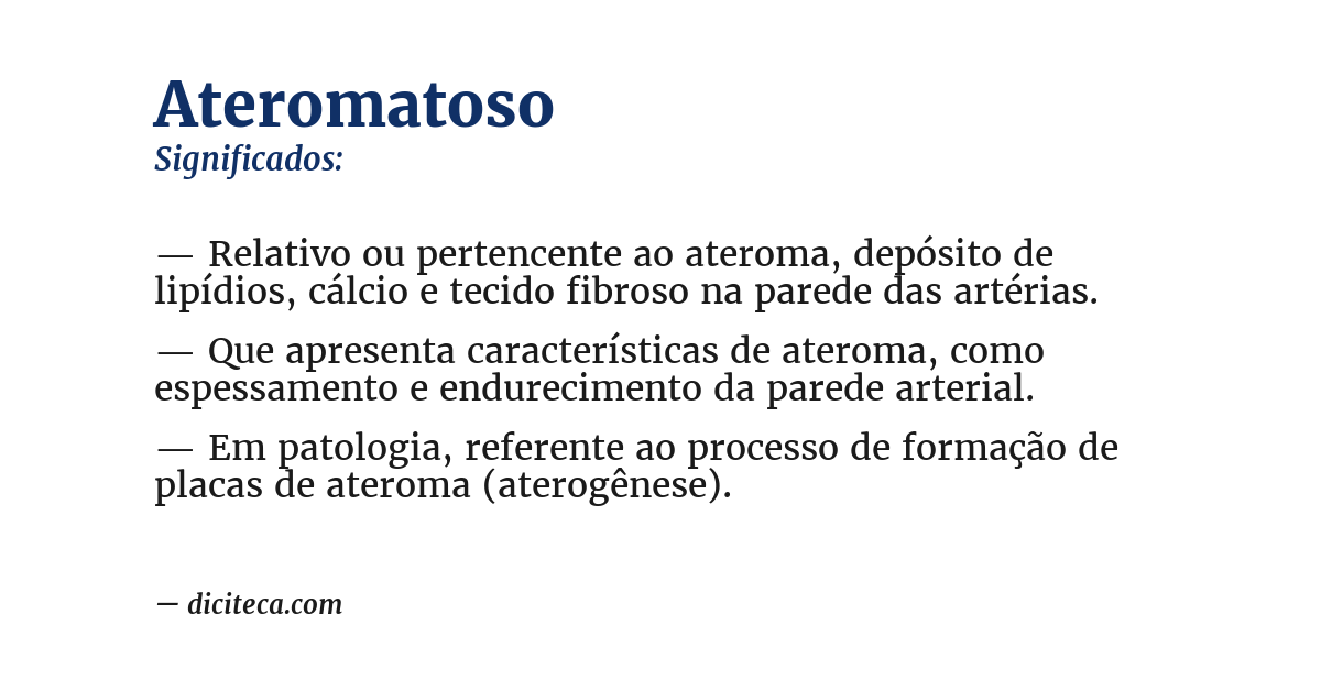 Significado de ateromatoso