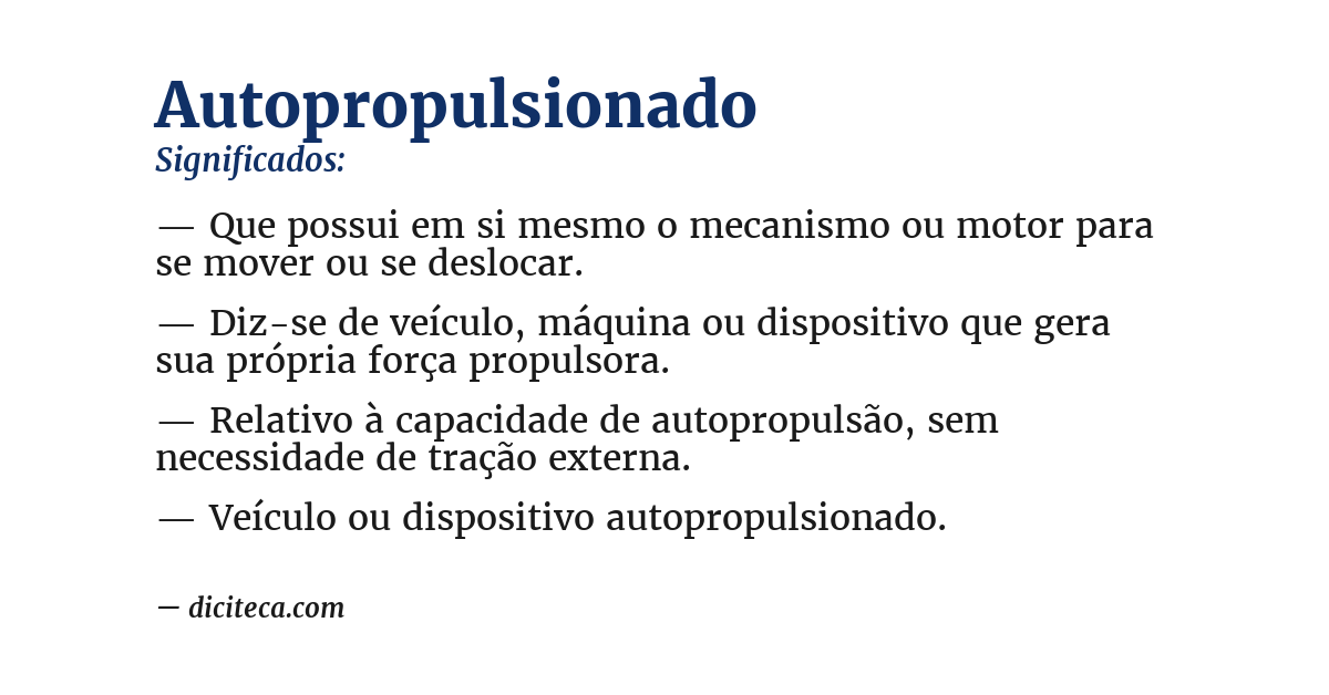 Significado de autopropulsionado