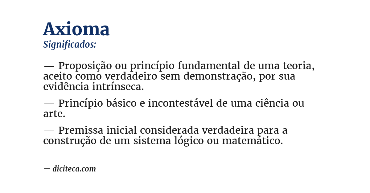Significado de axioma