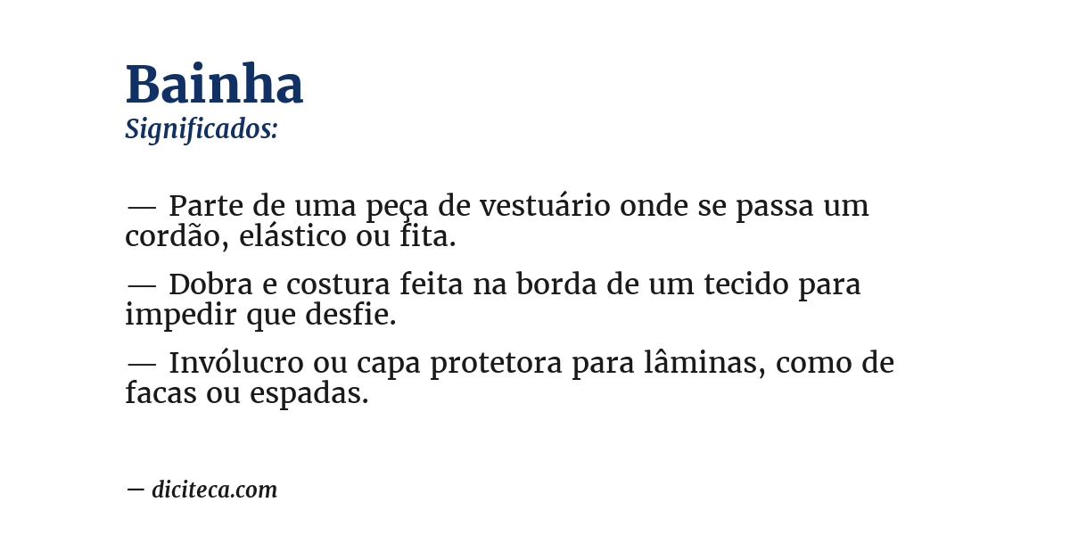 Significado de bainha